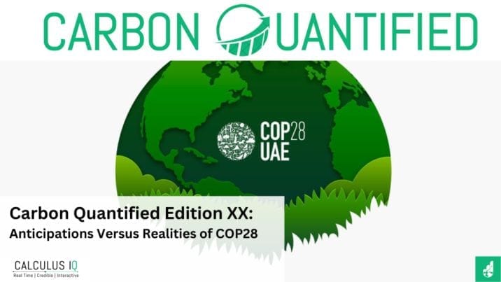 Carbon Quantified XX Edition: Anticipation Versus Realities of COP28