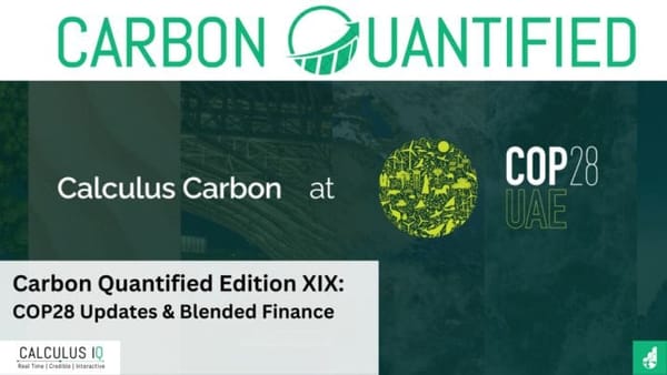 Carbon Quantified XIX Edition: COP28 Update & Blended Finance